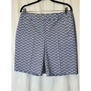 Charter Club Women's Cambridge Slim Blue White Pull On Pants 10 stretch DD16‎